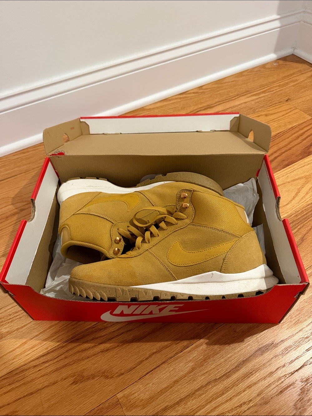 Nike light brown Suede High-Top Sneakers